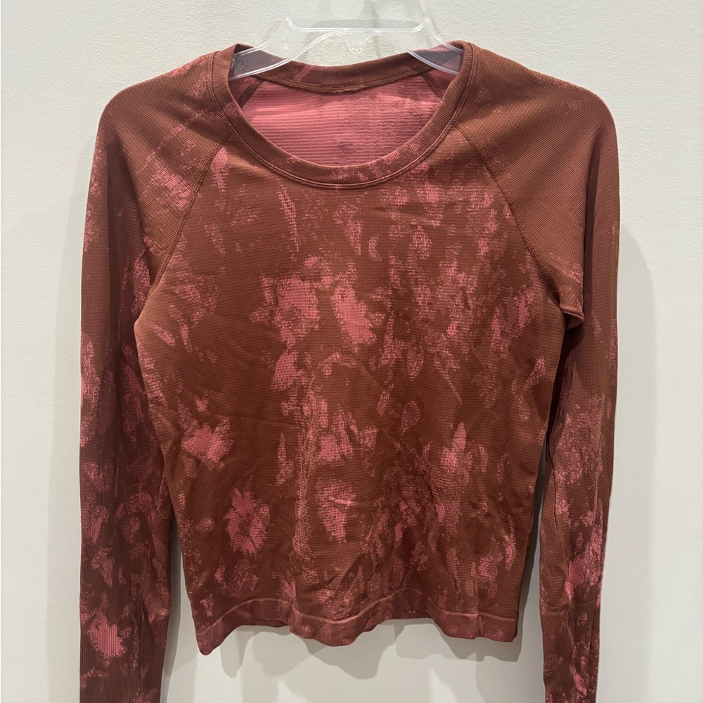 lululemon athletica Pink and Brown Long Sleeve Tee